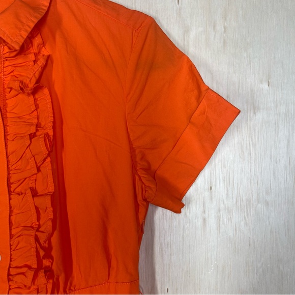 J Crew Ruffle Bow Tie Frills High Neck Midi A Line Silhouette Dress 6P - Picture 7 of 10